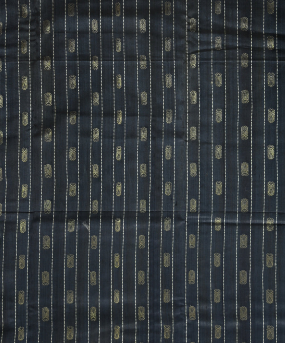 Black maroon silk handloom tussar saree