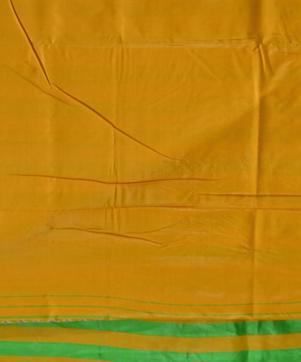 Multicolor orange Tussar Silk handloom saree