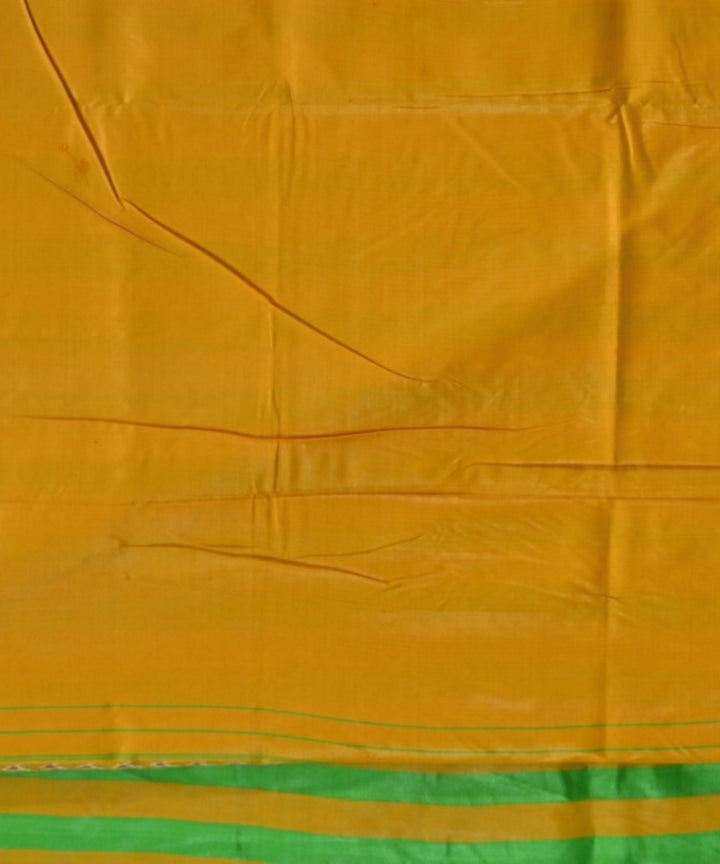 Multicolor orange Tussar Silk handloom saree