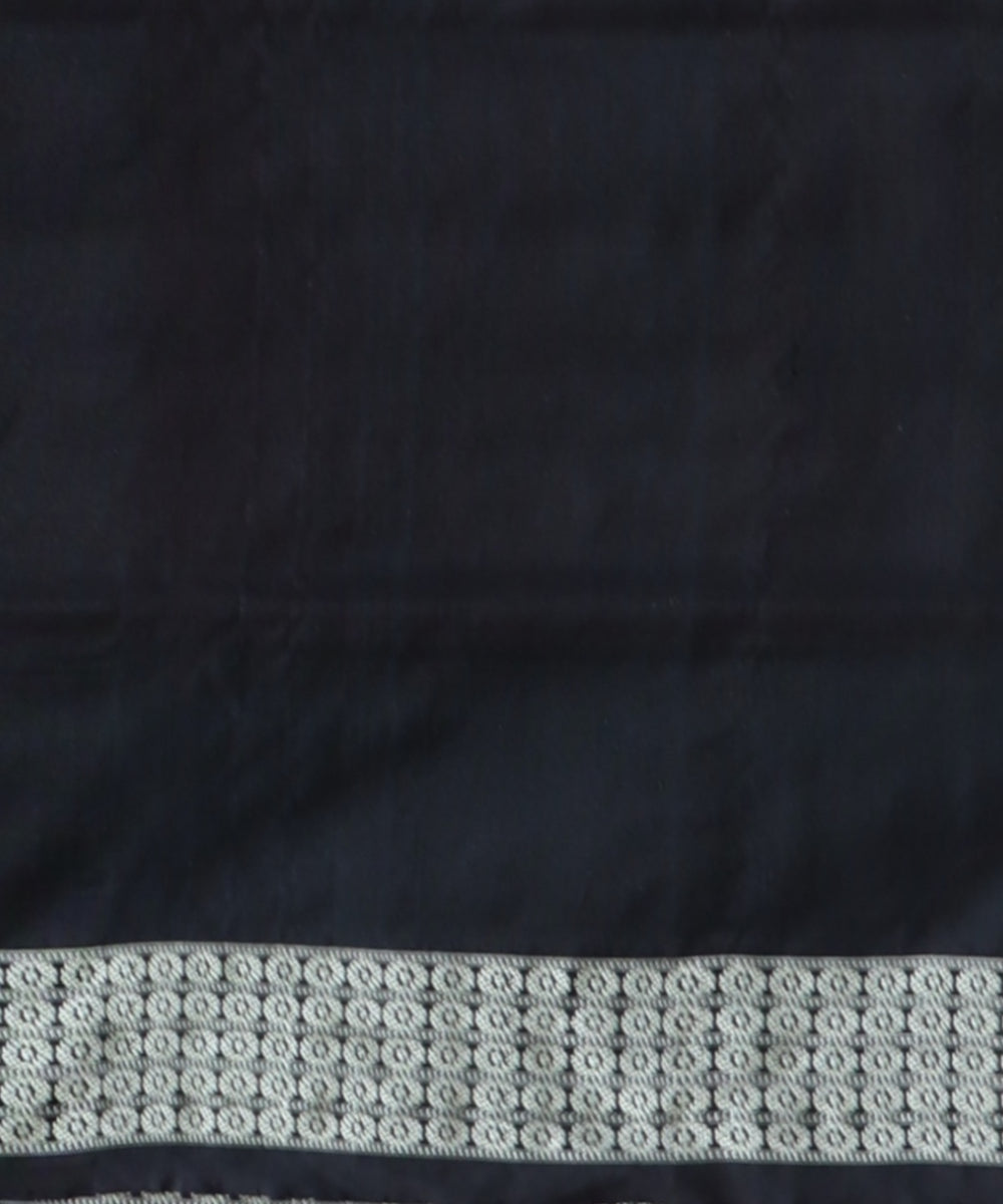 Red black silk handloom bomkai saree