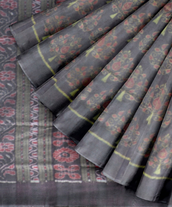 Grey copper rose silk handloom sambalpuri saree