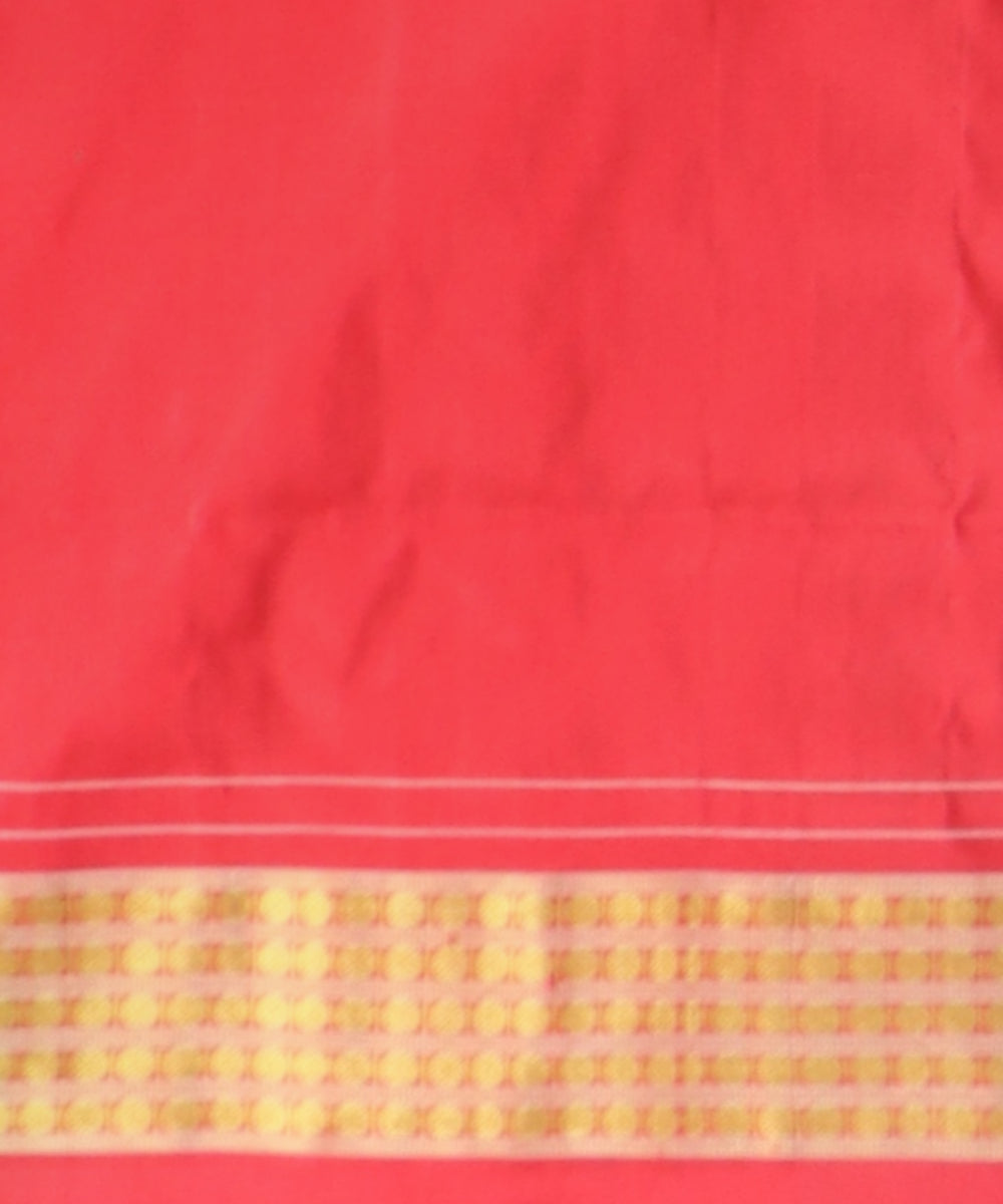 Multicolor dark red silk handloom sambalpuri saree