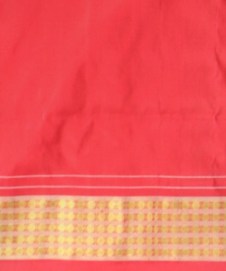 Multicolor dark red silk handloom sambalpuri saree
