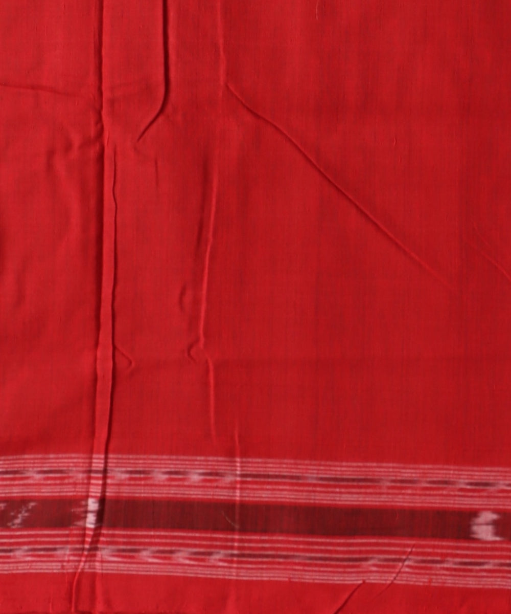 Multicolor dark red cotton handloom sambalpuri saree