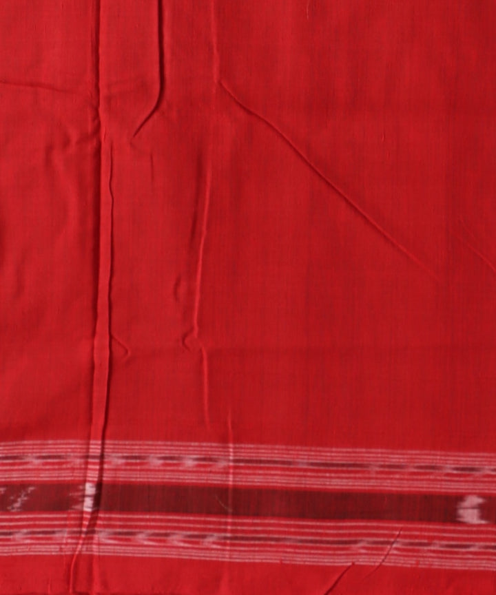 Multicolor dark red cotton handloom sambalpuri saree