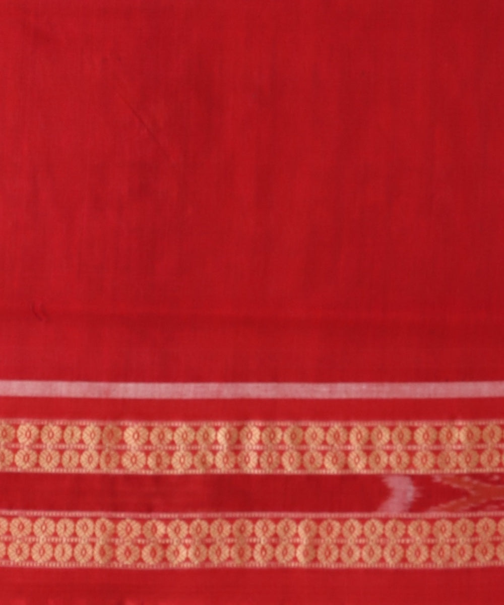 Brown dark red cotton handloom sambalpuri saree
