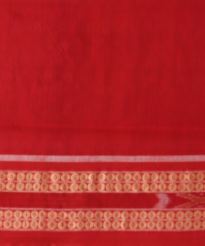Brown dark red cotton handloom sambalpuri saree