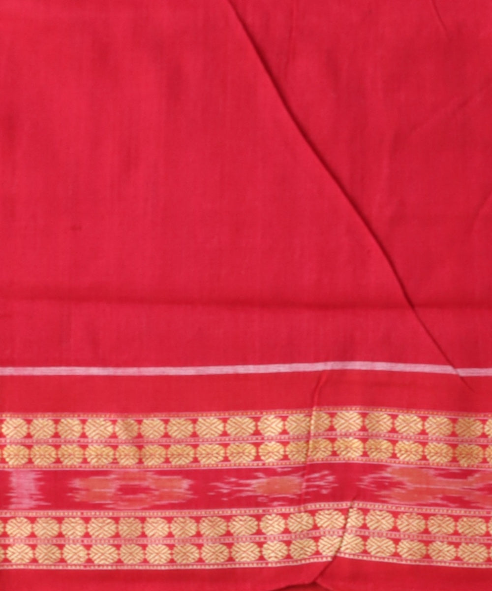 Multicolor dark red cotton handloom sambalpuri saree