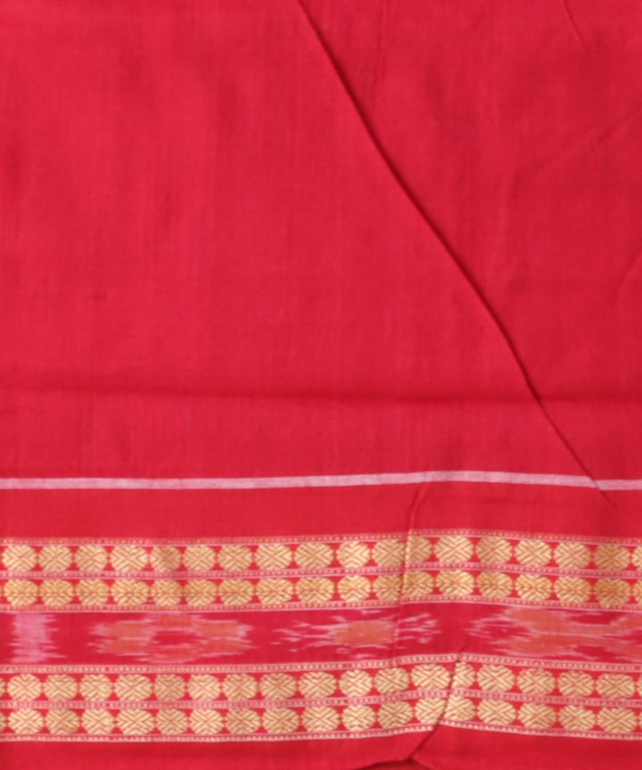 Multicolor dark red cotton handloom sambalpuri saree