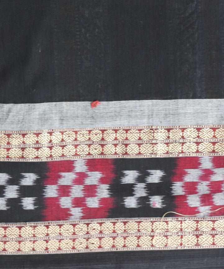 Multicolor black cotton handloom sambalpuri saree
