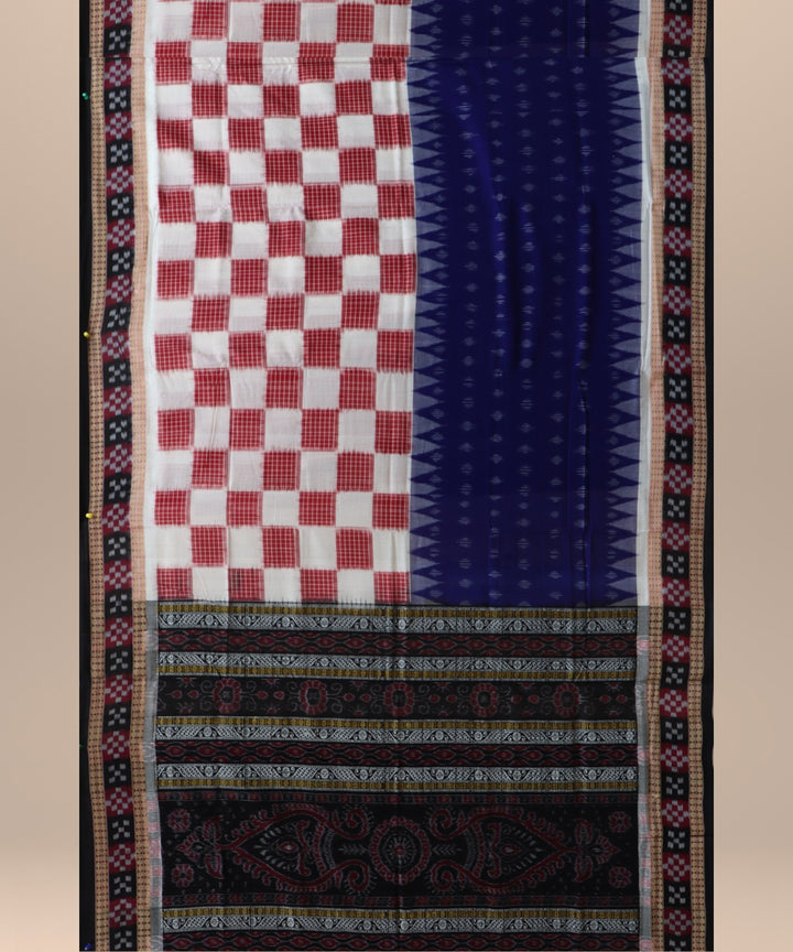 Multicolor black cotton handloom sambalpuri saree