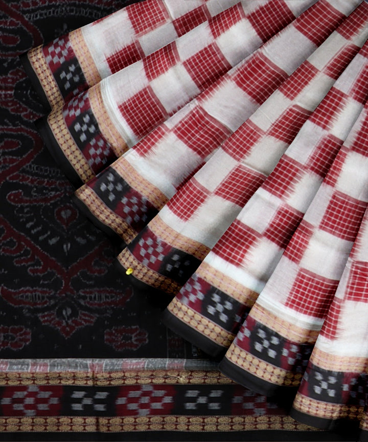 Multicolor black cotton handloom sambalpuri saree