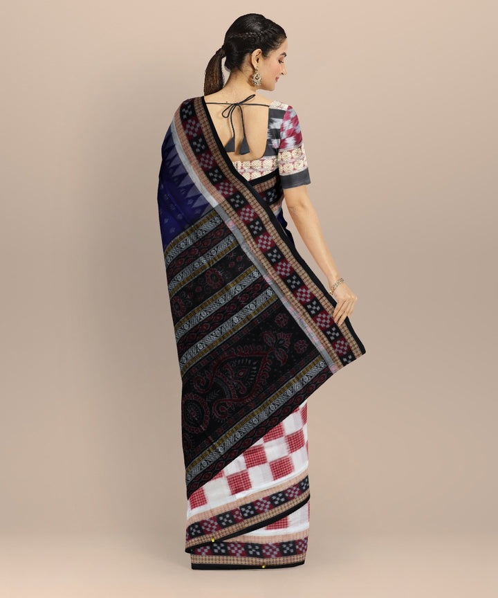 Multicolor black cotton handloom sambalpuri saree