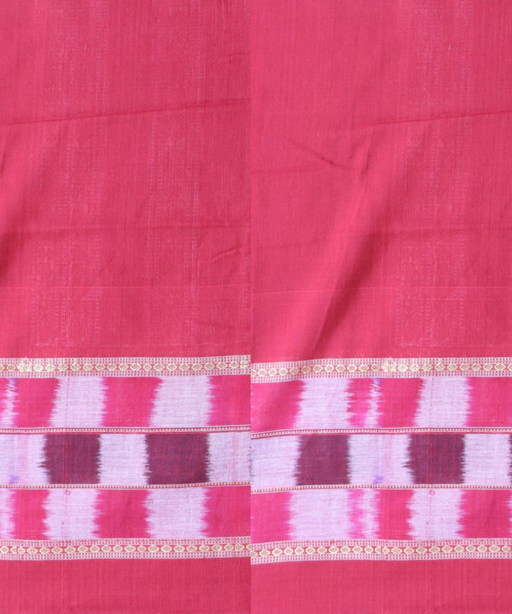 Maroon dark red cotton handloom sambalpuri saree