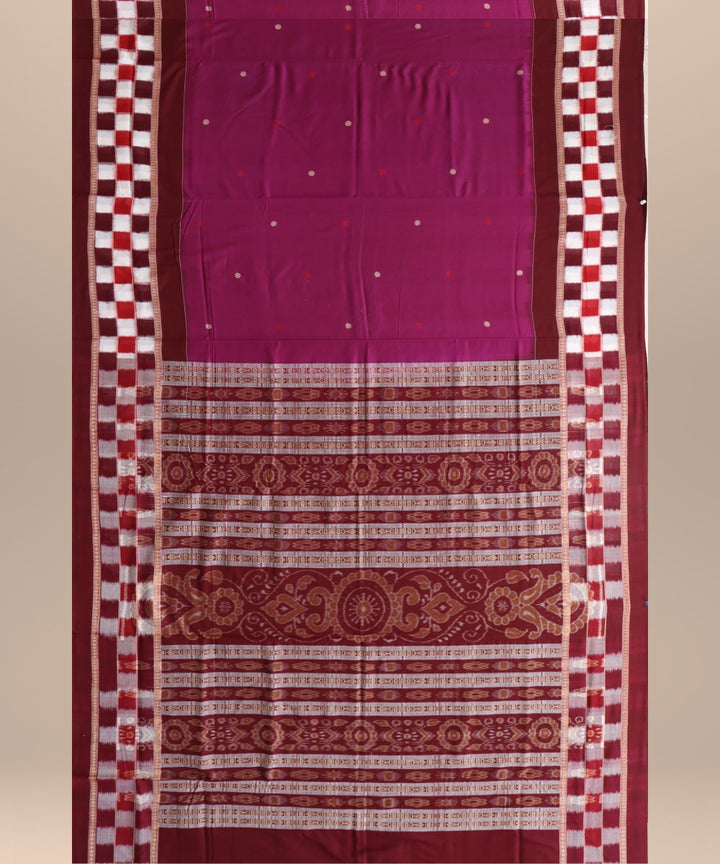 Violet maroon cotton handloom sambalpuri saree