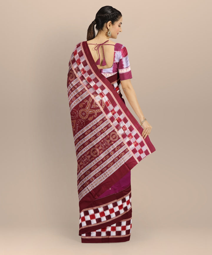 Violet maroon cotton handloom sambalpuri saree
