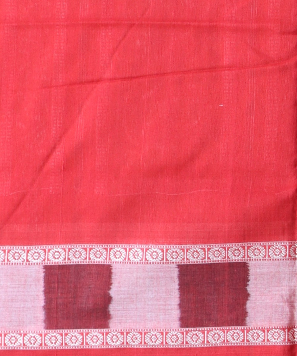 Cyan blue multicolour cotton handloom bomkai saree