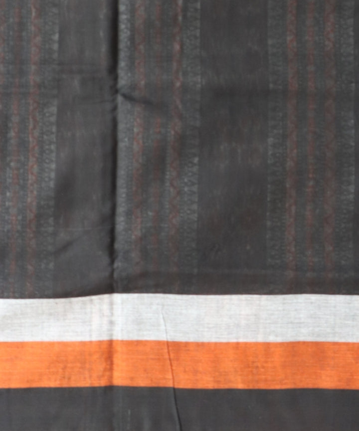 Multicolor black cotton handloom bomkai saree