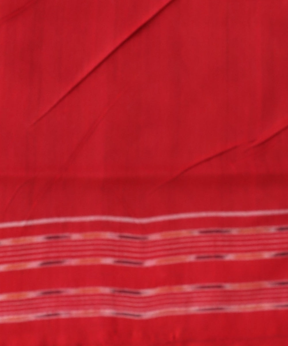 Multicolor dark red cotton handloom sambalpuri saree