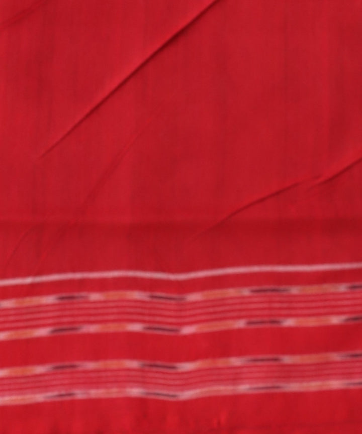 Multicolor dark red cotton handloom sambalpuri saree