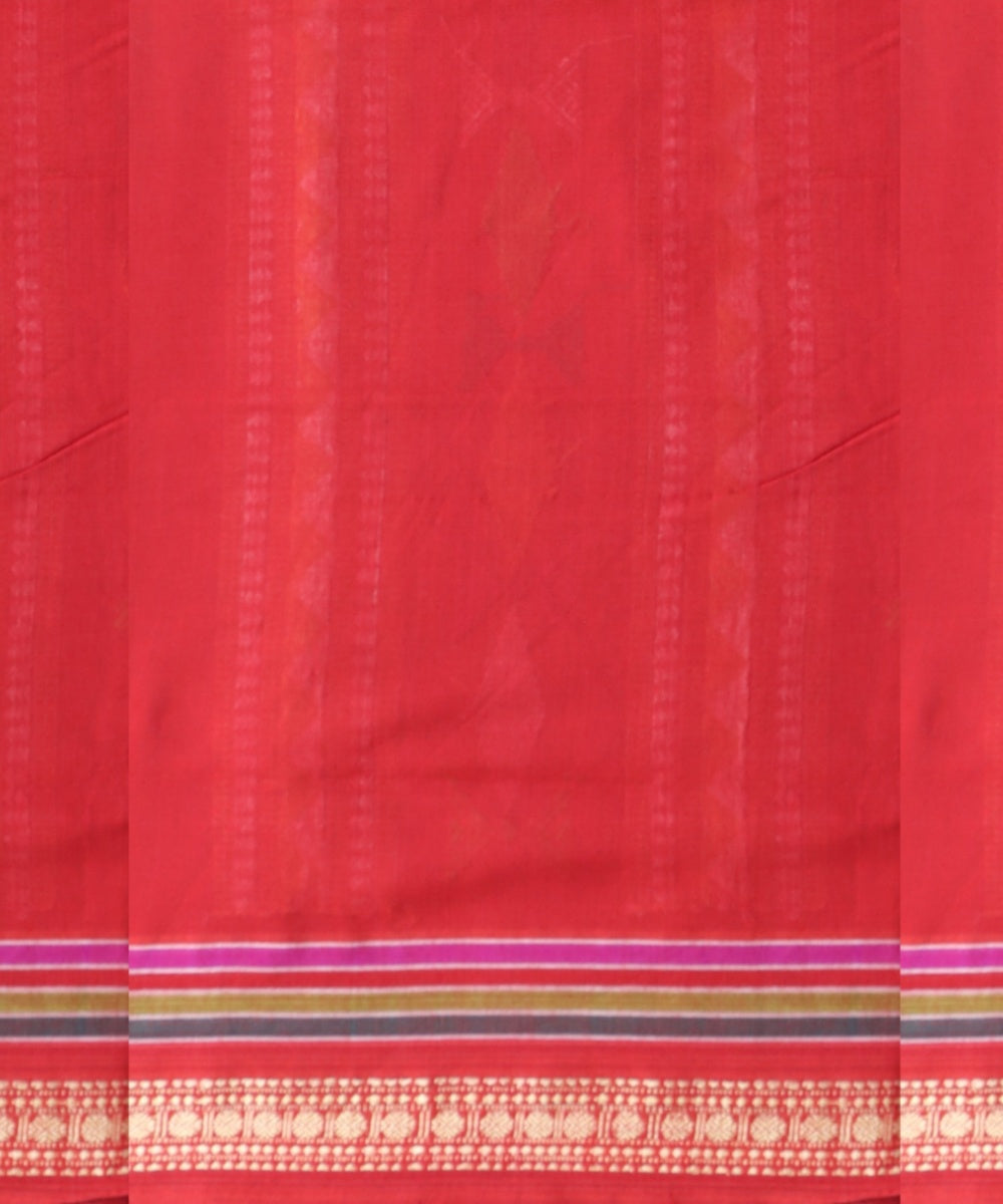 Multicolor ddark red cotton handloom bomkai saree