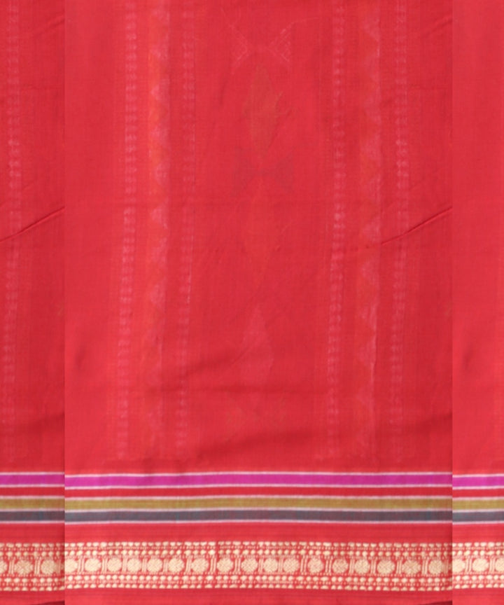 Multicolor ddark red cotton handloom bomkai saree
