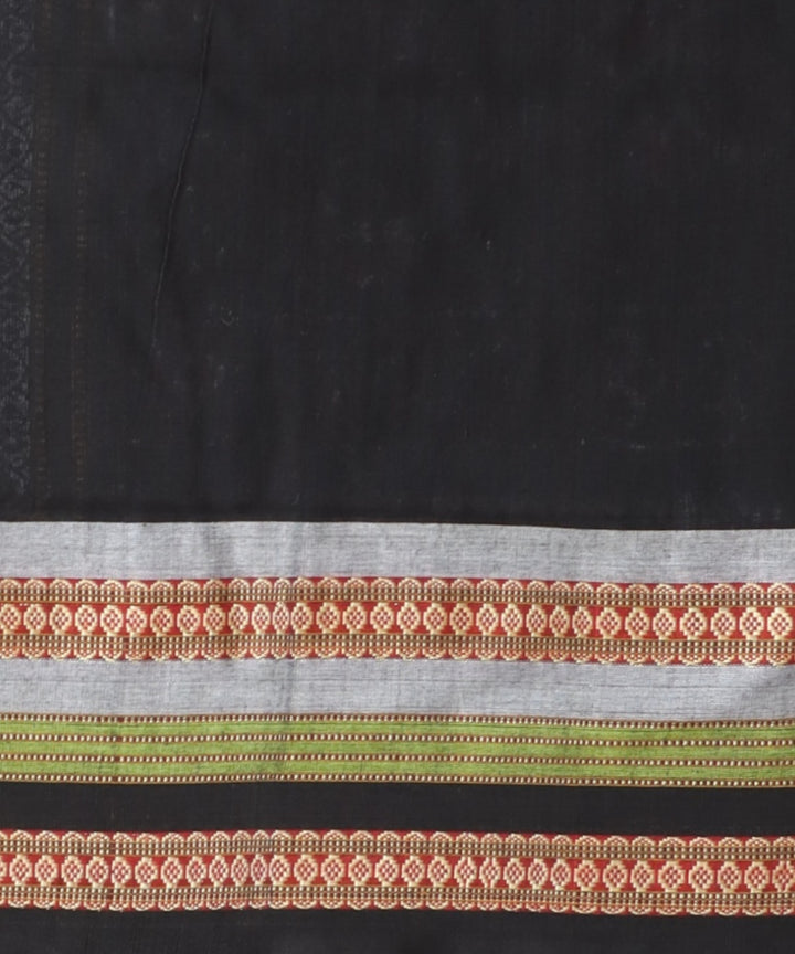 Multicolor black cotton handloom bomkai saree
