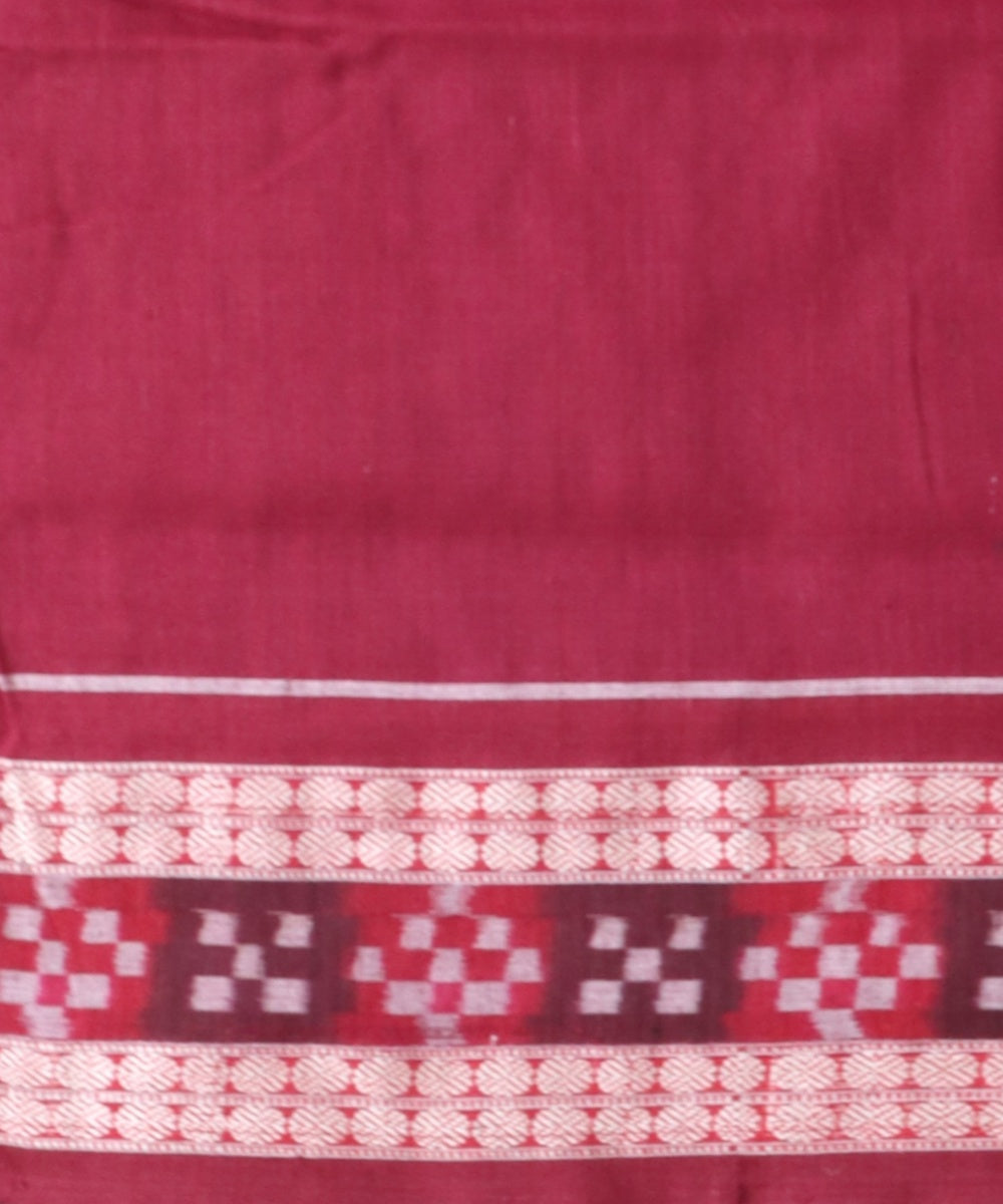 Dark green maroon cotton handloom bomkai saree