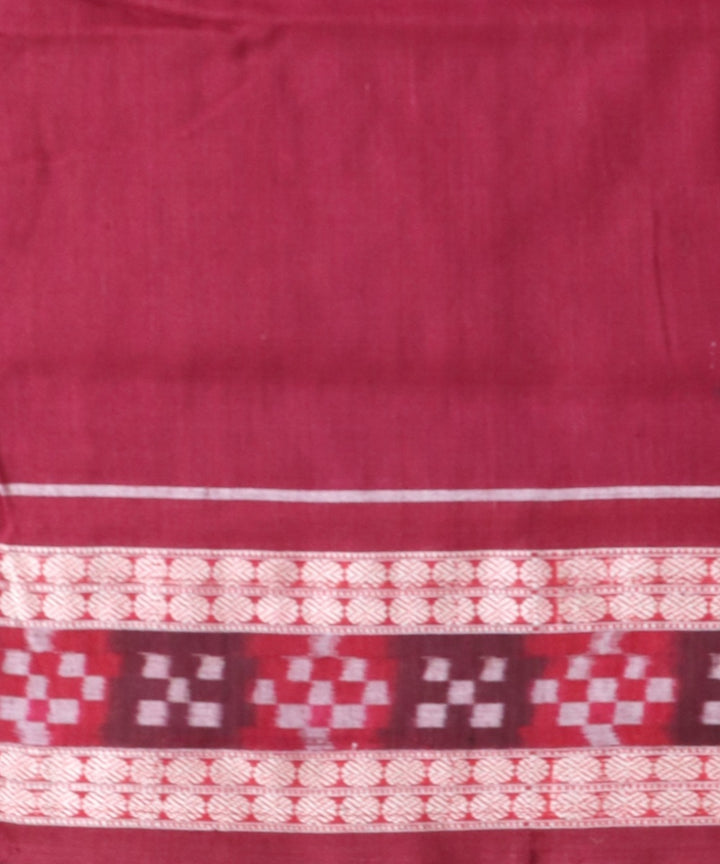 Dark green maroon cotton handloom bomkai saree
