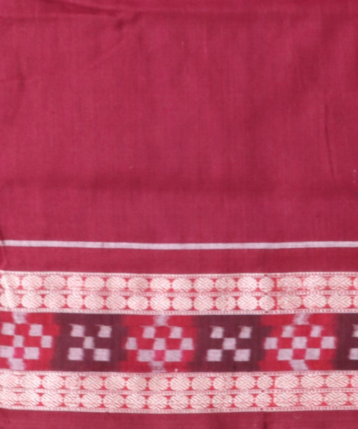 Dark green maroon cotton handloom bomkai saree