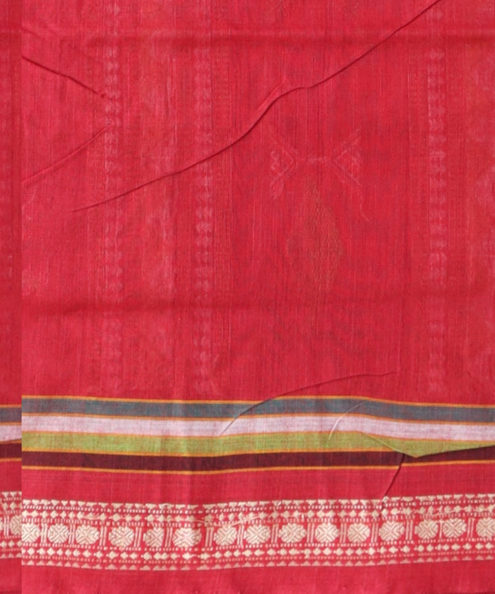 Dark green maroon cotton handloom bomkai saree