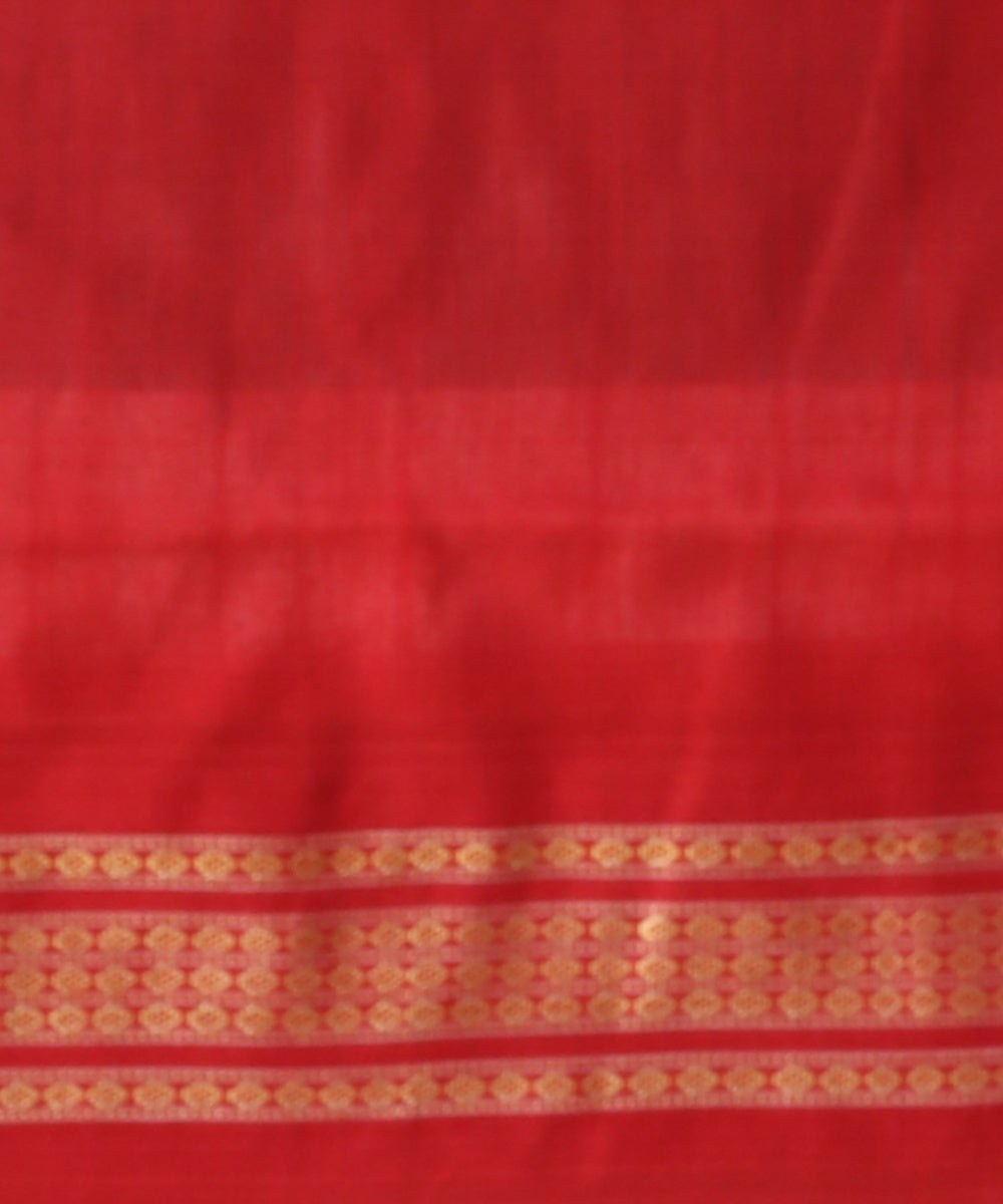 Multicolor dark red cotton handloom sambalpuri saree