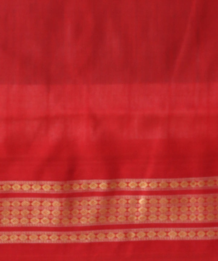 Multicolor dark red cotton handloom sambalpuri saree
