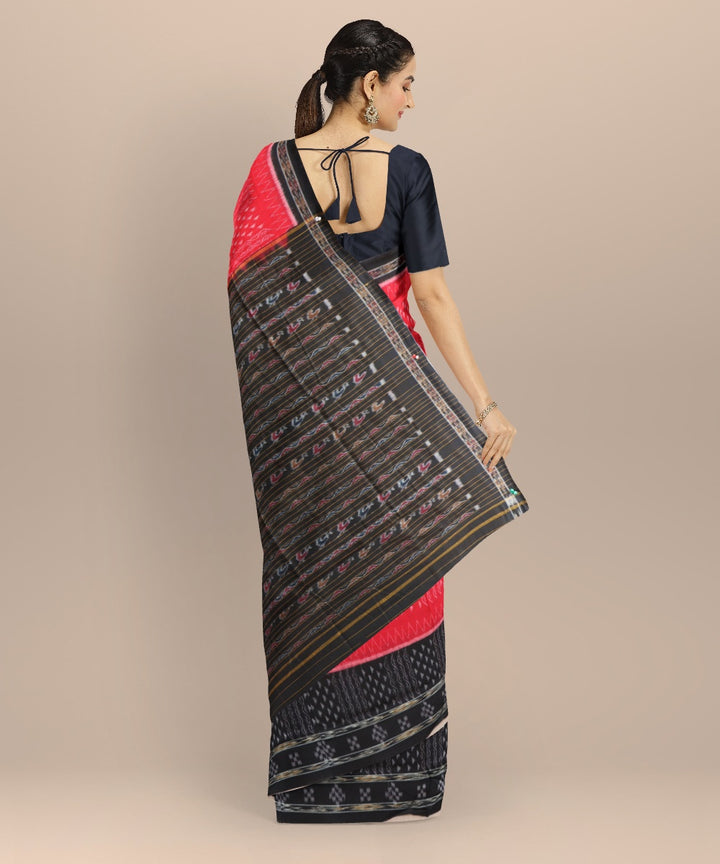 Red black cotton handloom nuapatna saree