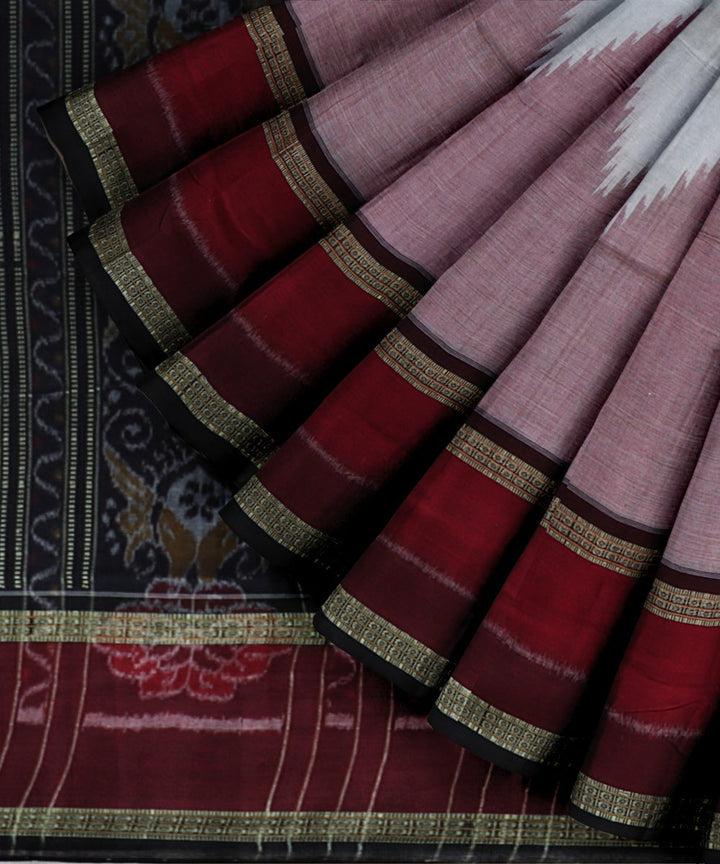 White black cotton handloom nuapatna saree
