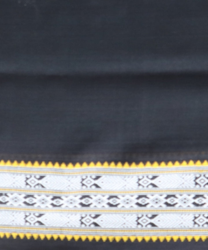 Dark green black cotton handloom bomkai saree