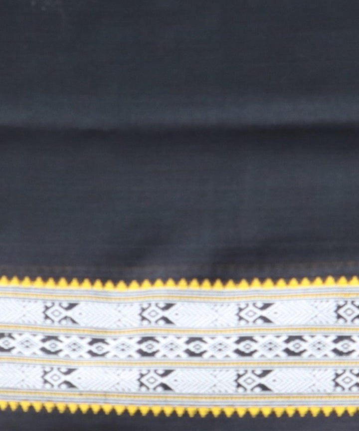 Dark green black cotton handloom bomkai saree