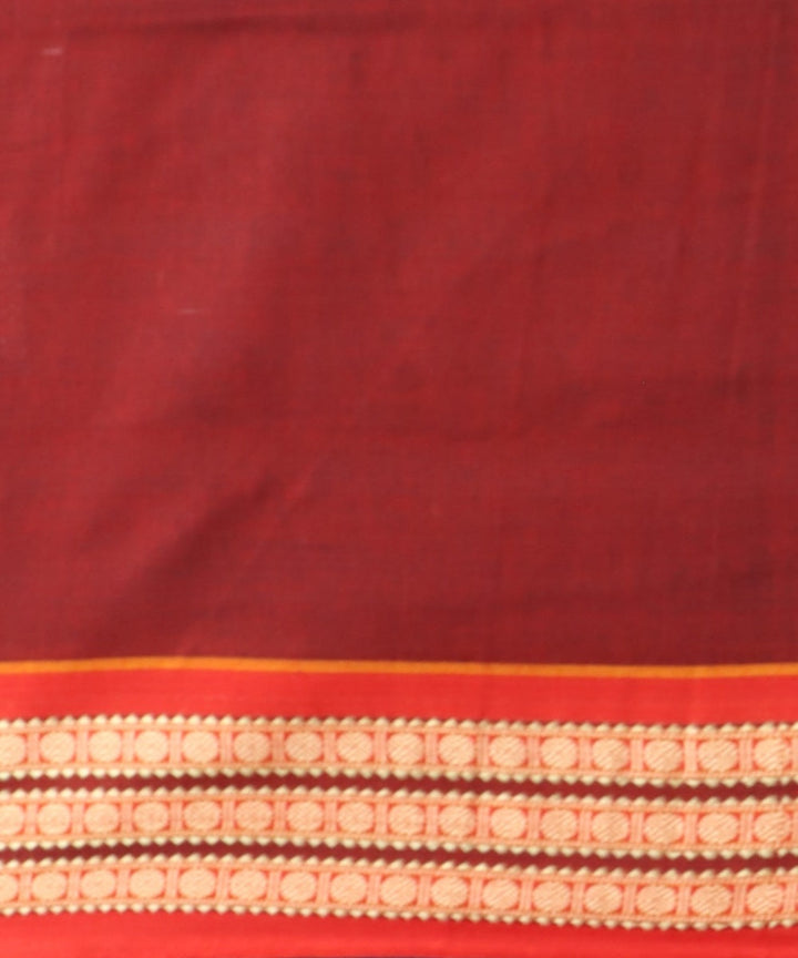 Violet dark red cotton handloom bomkai saree