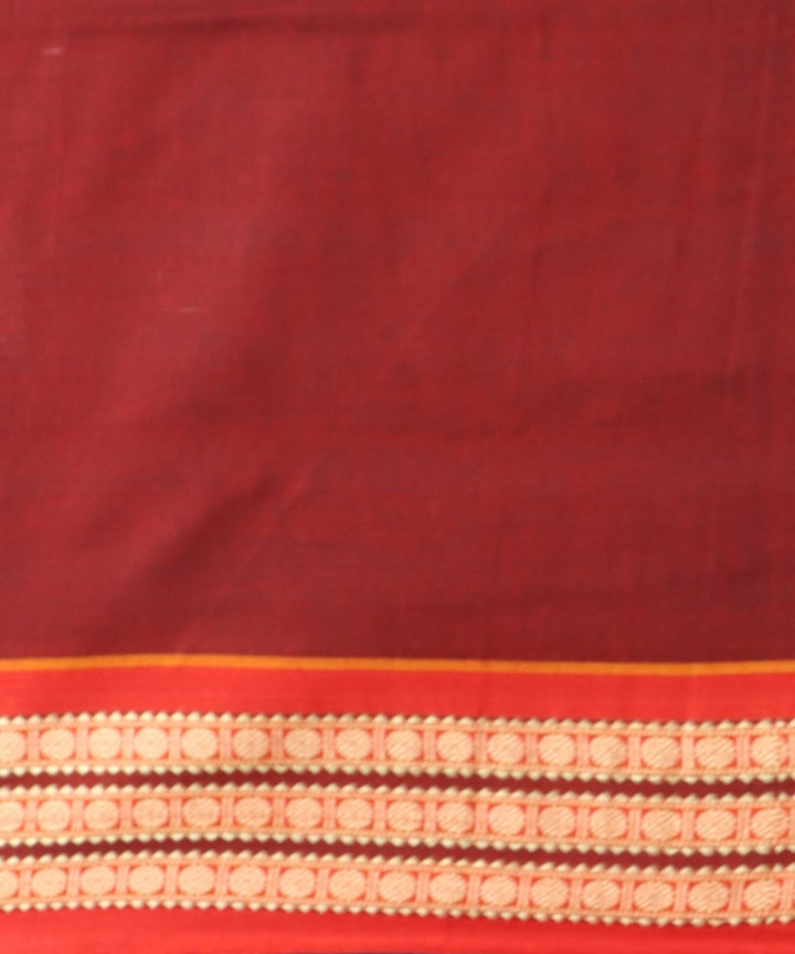 Violet dark red cotton handloom bomkai saree
