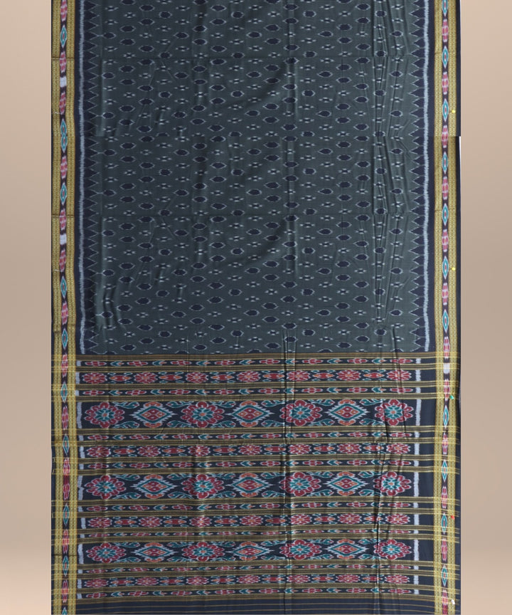 Grey black cotton handloom nuapatna saree