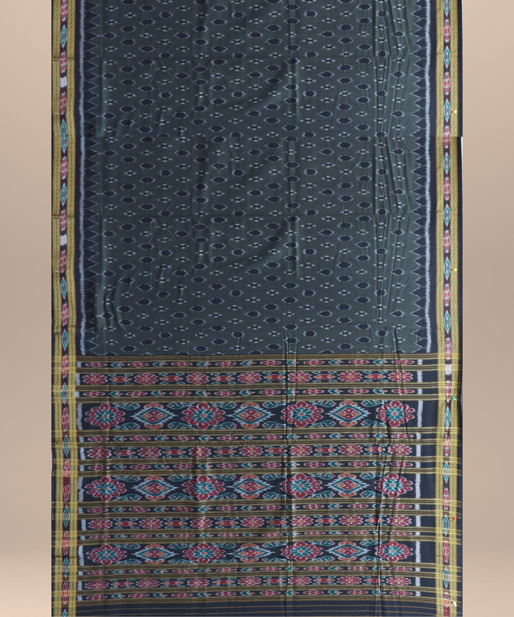 Grey black cotton handloom nuapatna saree