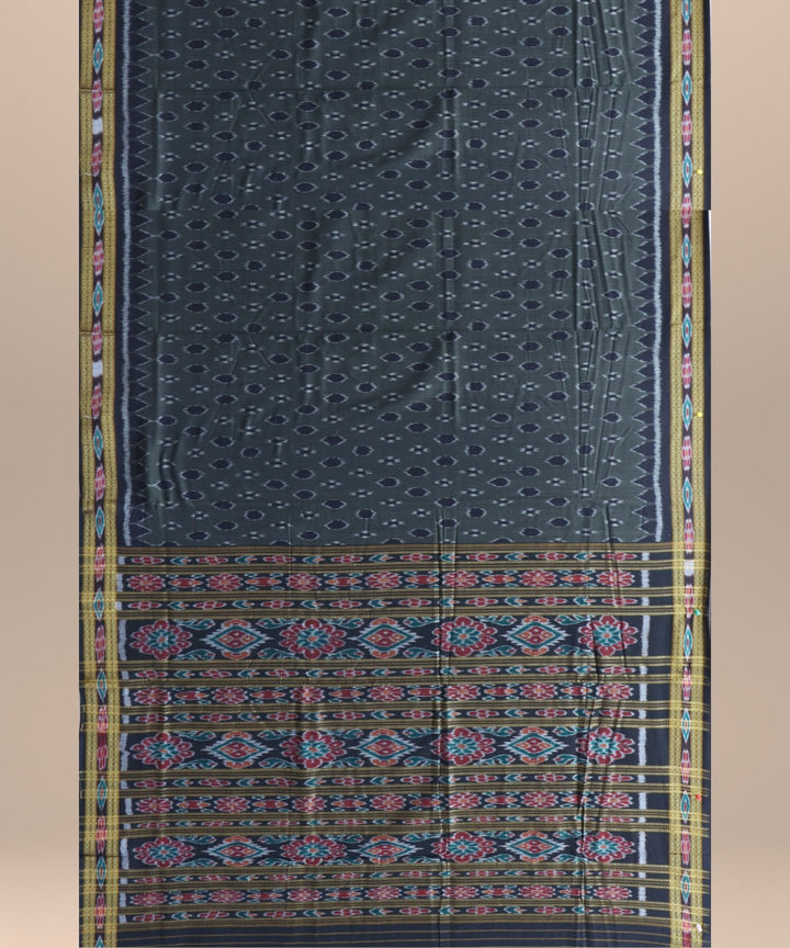 Grey black cotton handloom nuapatna saree
