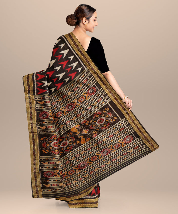 Black handloom khandua silk saree