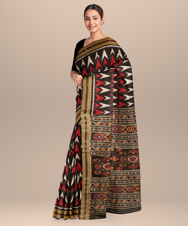 Black handloom khandua silk saree
