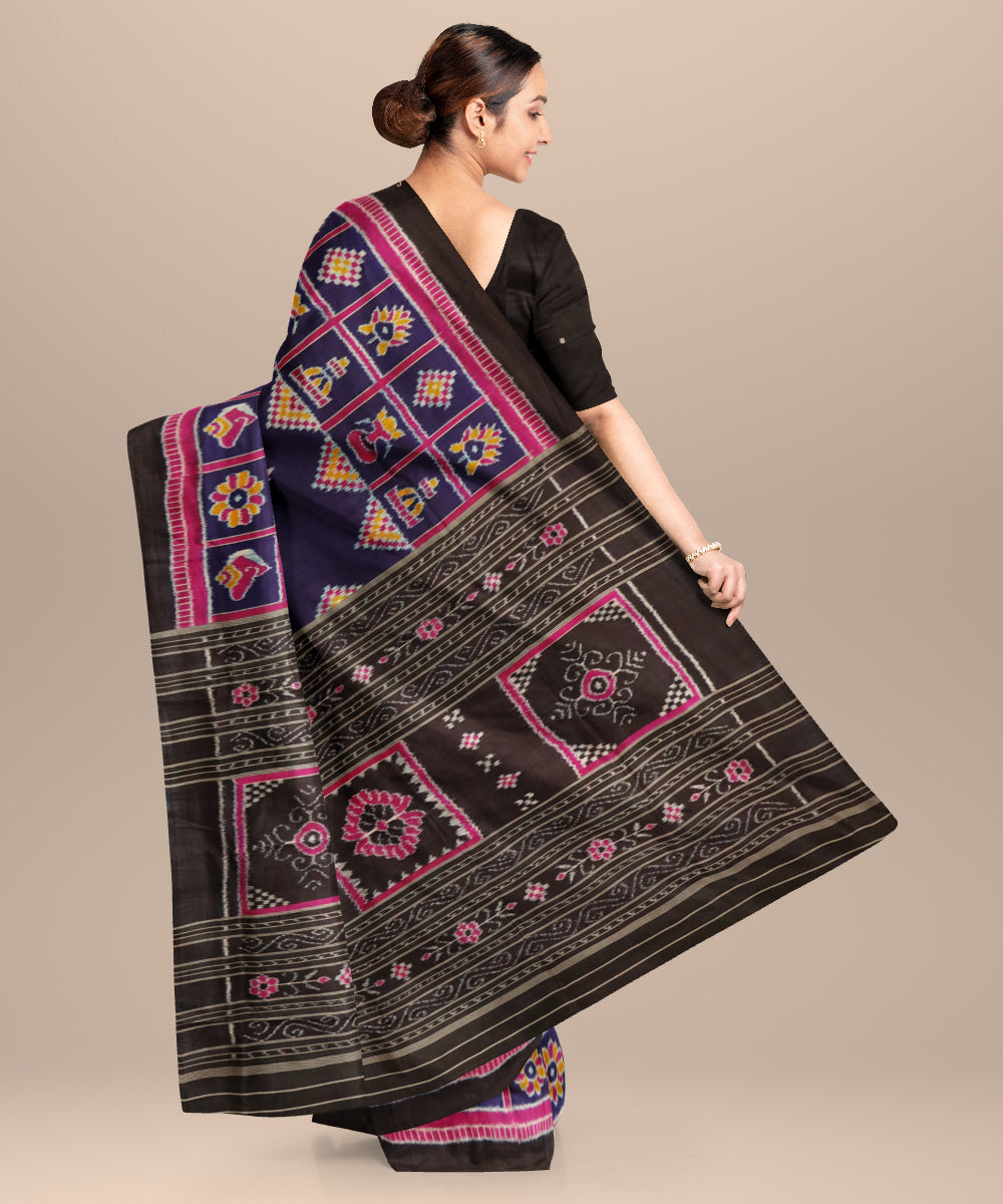 Egyptian blue fandango silk handloom khandua saree