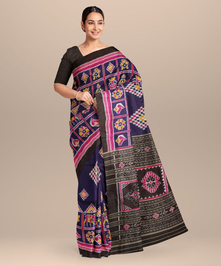 Egyptian Blue Fandango Silk Handloom Khandua Saree