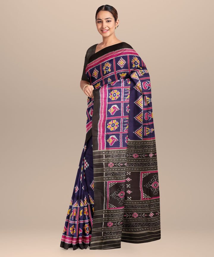 Egyptian Blue Fandango Silk Handloom Khandua Saree