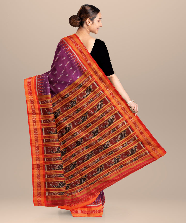 Eminence red silk handloom khandua saree