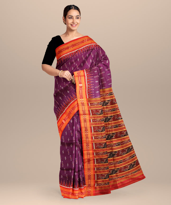 Eminence red silk handloom khandua saree