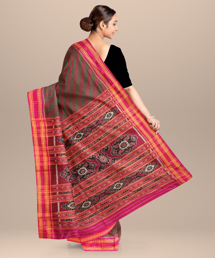 Multicolor fashion fuchsia silk handloom khandua saree